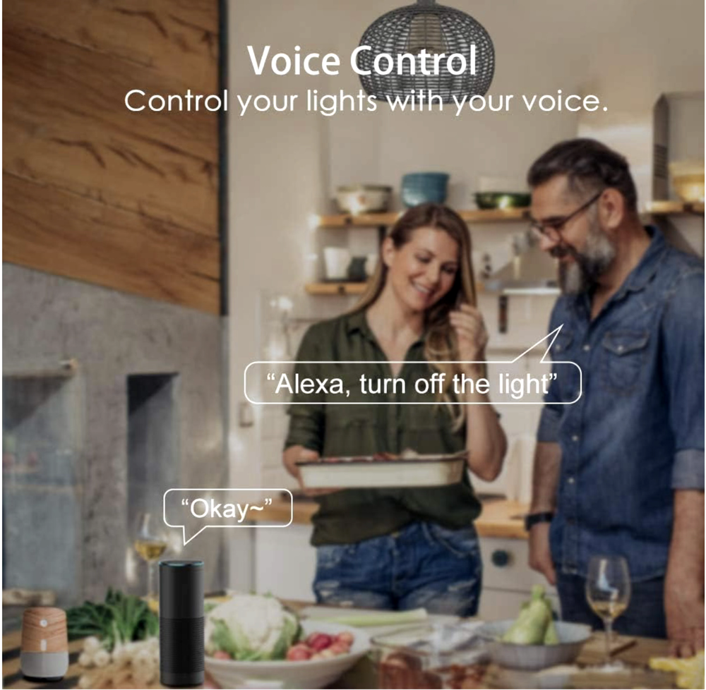 4 Pack Smart Light Bulb APP WiFi LED Lighting Work Alexa&Google E26 8W 800LM