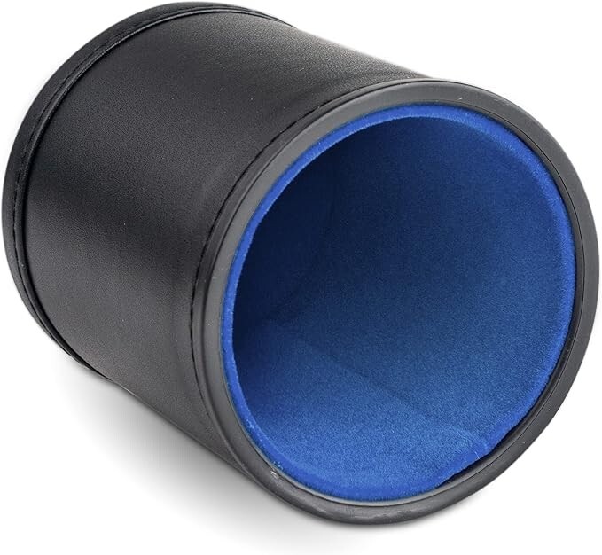 Leather Dice Cup with Light Blue Felt Lining