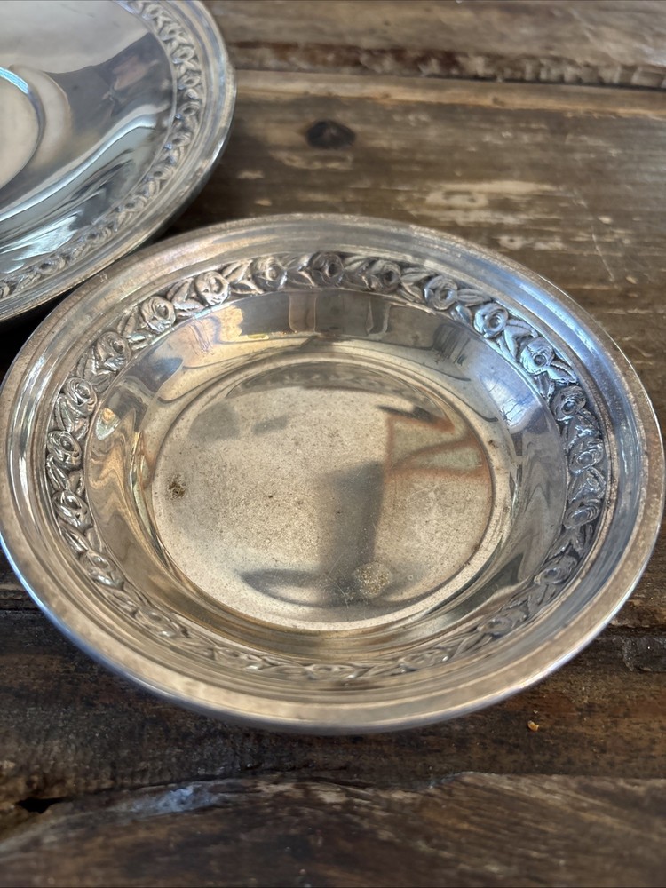 Reed & Barton Classic Rose Sterling Silver Nut Dish