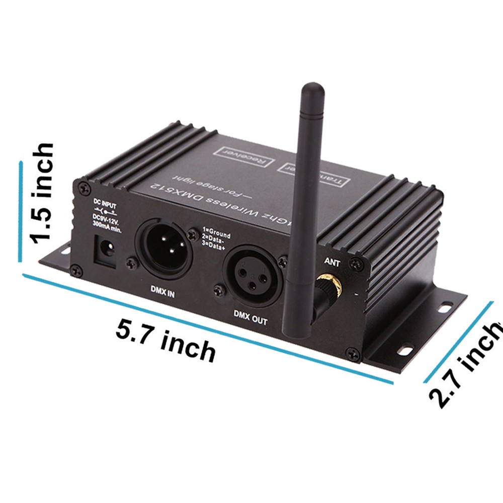 Lixada 2.4G DMX512 Wireless Controller Transmitter Receiver for Stage Light R5U0