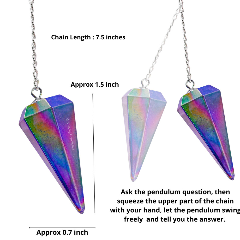 Amethyst Aura Quartz Dowsing Crystal Pendulum