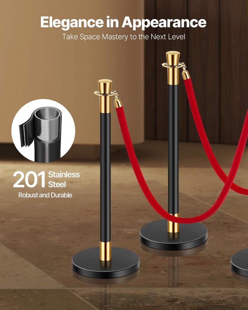 VEVOR 6Pcs Stanchion Posts Queue Barrier Crowd Control Sand Injection Base