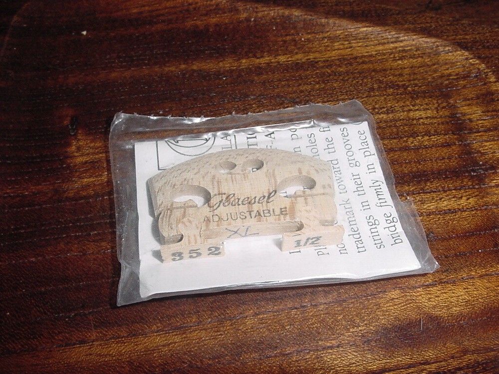GLAESEL  GL 33522  VIOLIN BRIDGE  NOS 1/2  EX LOW SELF ADJUST