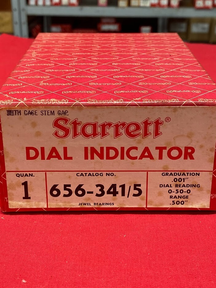 Starrett 656-341/5 Dial Indicator 0-.500" Range, Dial Reading 0-50-0 Vintage!!