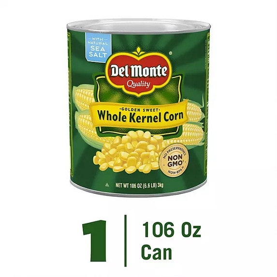 Del Monte Whole Kernel Corn 106 oz – Bulk Value Can, Non‑GMO