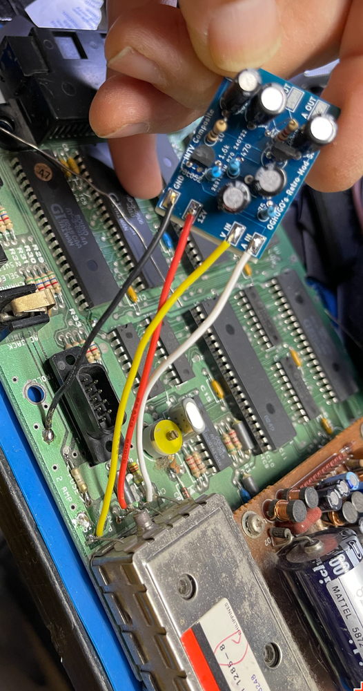 Intellivision II / 2 composite video mod board & back panel NO CUT / NO DRILL