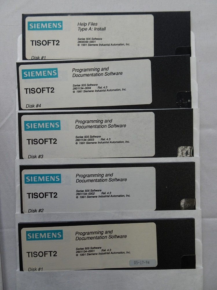 SIEMENS SOFTWARE PC505-6201 TISOFT2 REL 4.3 (ITEM 115)