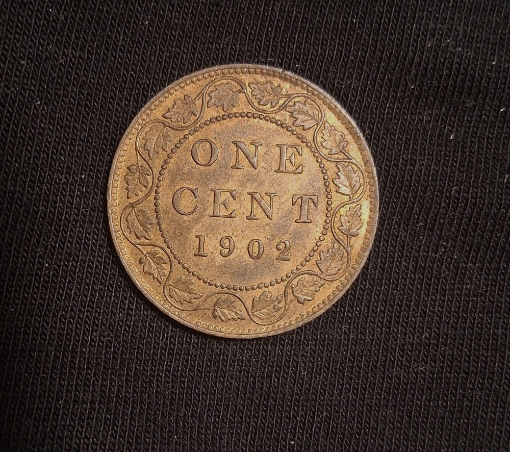 CANADA-1902 LARGE CENT-NICE RED & BROWN UNC
