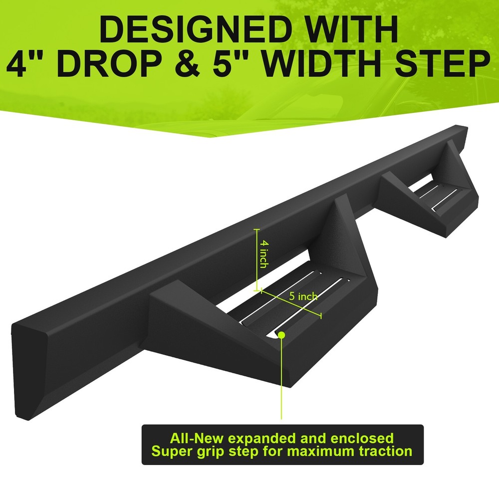 Side Step For 2019-2024 Chevy Silverado 1500 Crew Cab Running Board Nerf Bar