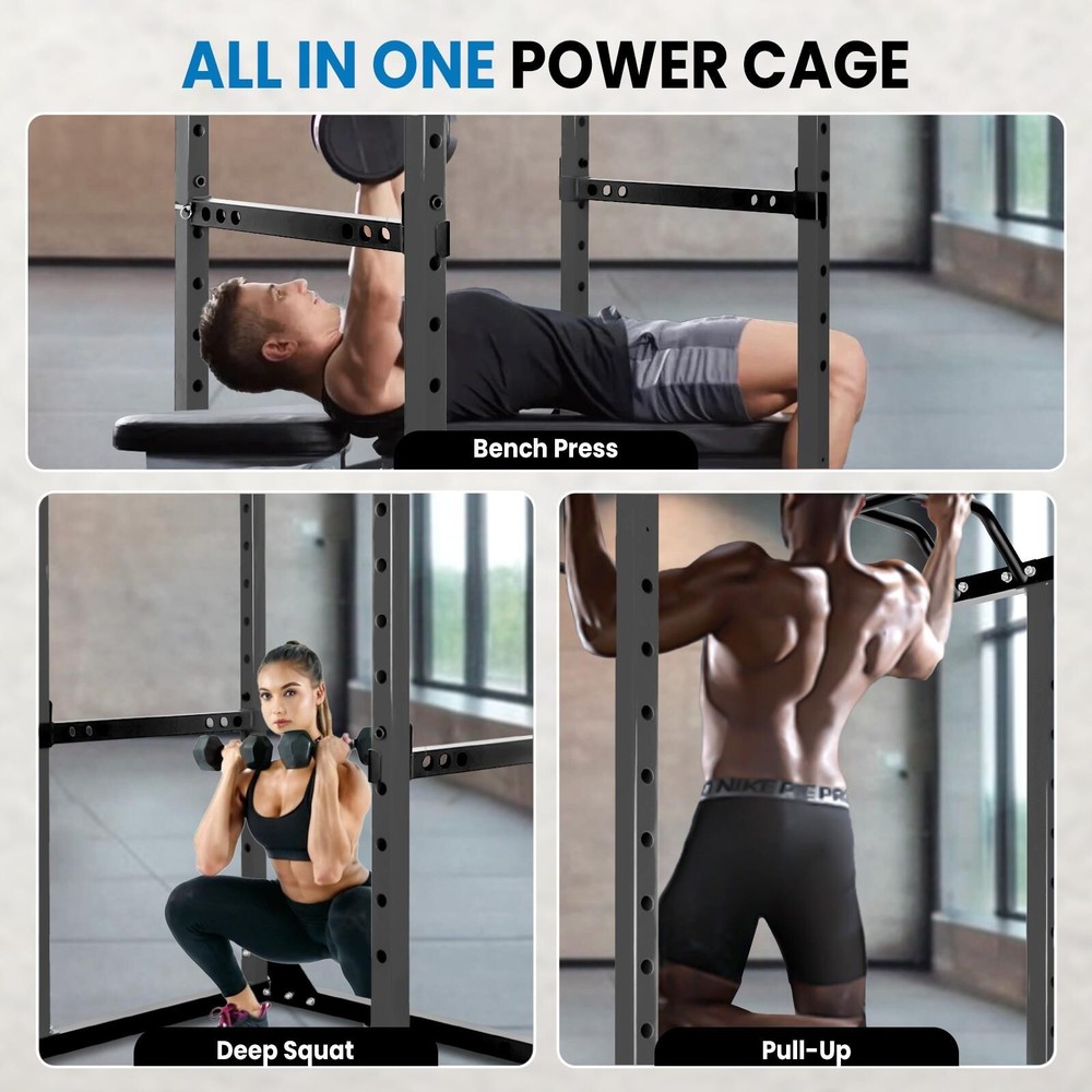 1200LBS Power Cage Rack, Adjustable Stand Squat Rack Satnd for Strength Training