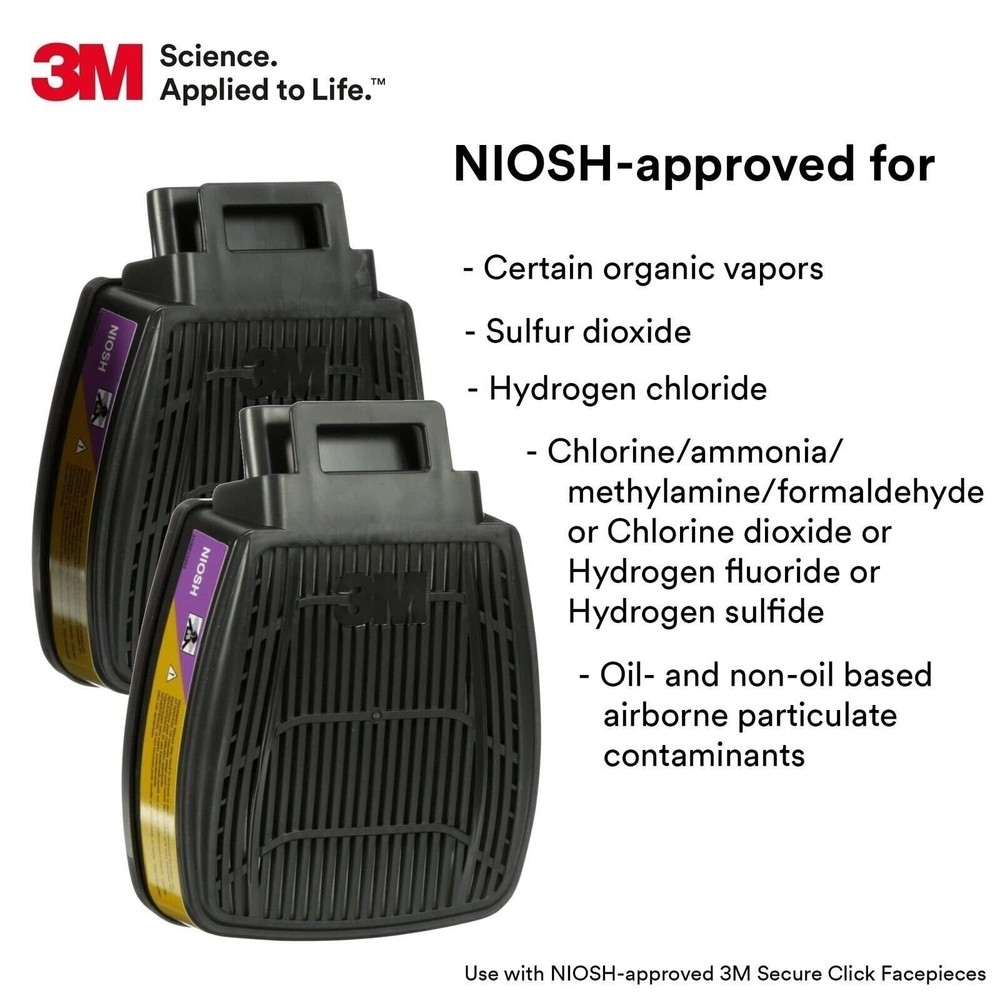Secure Click P100 Respirator Cartridge/Filter, Secure Click D80926...