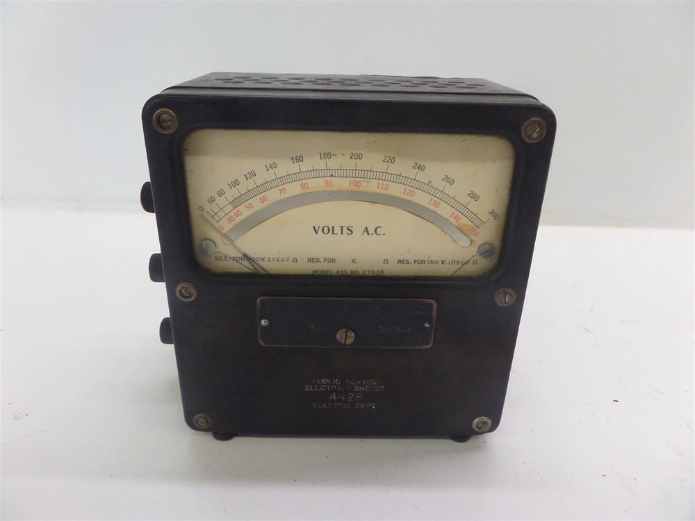 Vintage Weston AC Voltmeter Zero Corrector Meter Model 433 - Cracked Plastic
