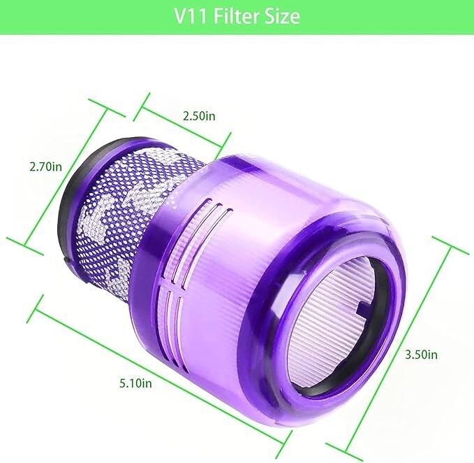 Replacement HEPA filter for Dyson V11 Extra, V15 Detect Vacuum 2 pack