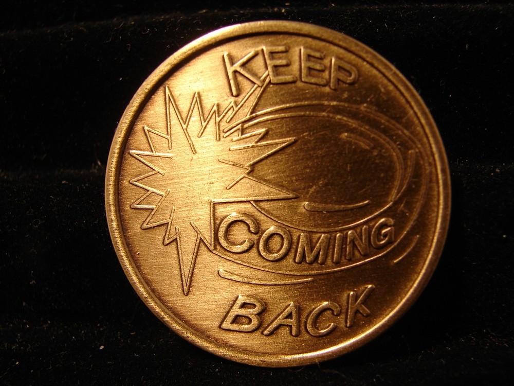 Alcoholics Narcotics Anonymous AA NA Bronze Medallion Chip KEEP COMING BACK Coin