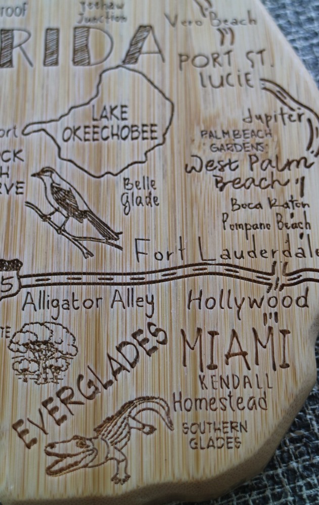 Totally Bamboo Florida Cutting Board Serving Destinations Charcuterie Etched
