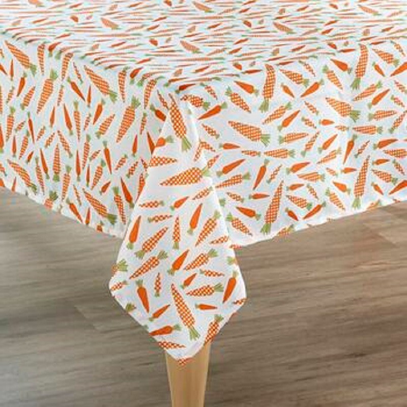 Carrot Toss Tablecloth Fabric 60 Round Easter