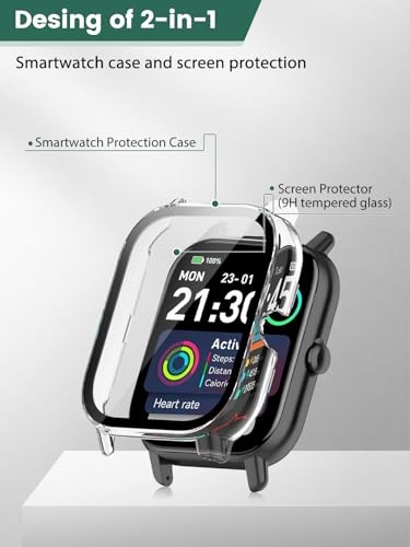 2-Pack Protective Case Cover Compatible with Trunsif 1.85" 2 Pack Clear