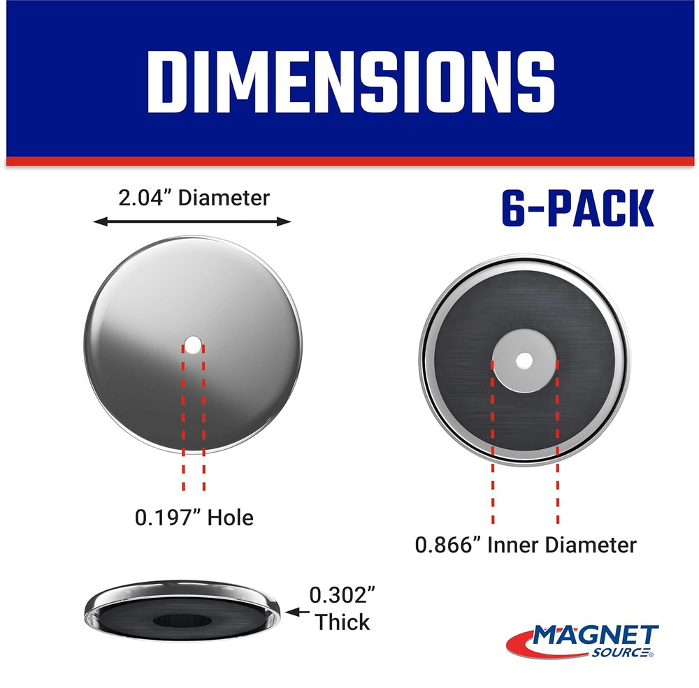 Ceramic Round Base Magnet Pack - Heavy-Duty Strong Magnets -...