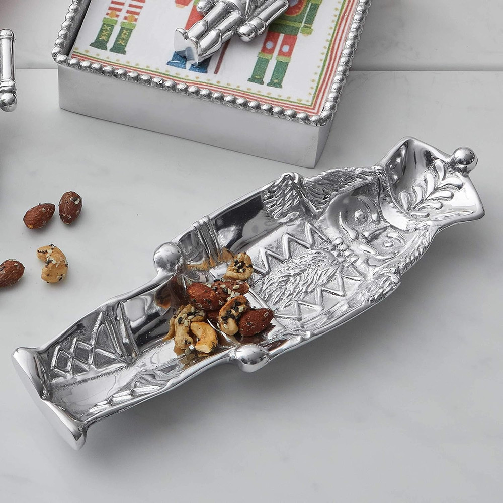 Nutcracker Nut Dish, 10"", Silver"