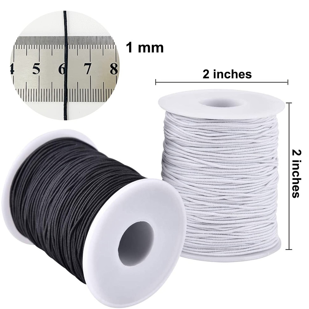 Stretchy String for Bracelets, 4 Rolls 1 mm Sturdy Elastic String Elastic Cor...