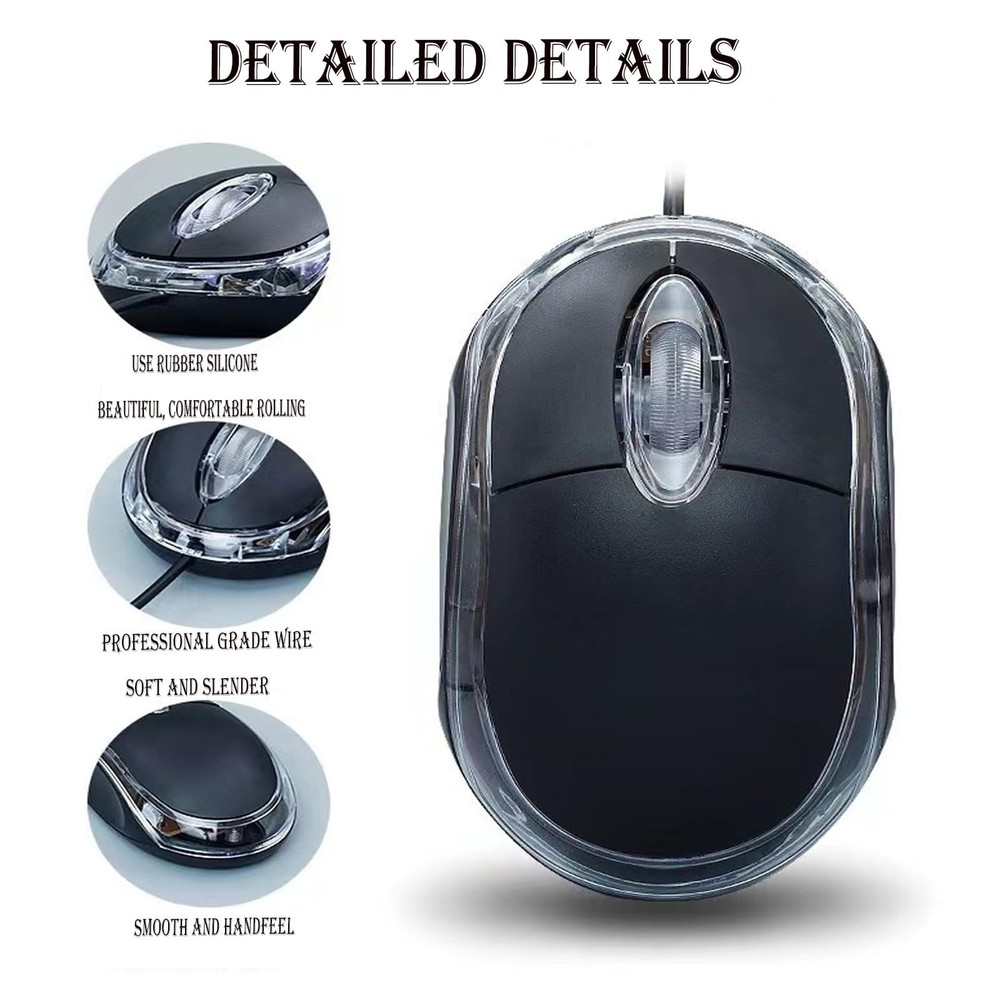Wired Mini Optical Mouse with Ergonomic Design, USB Computer Mice for Laptops...