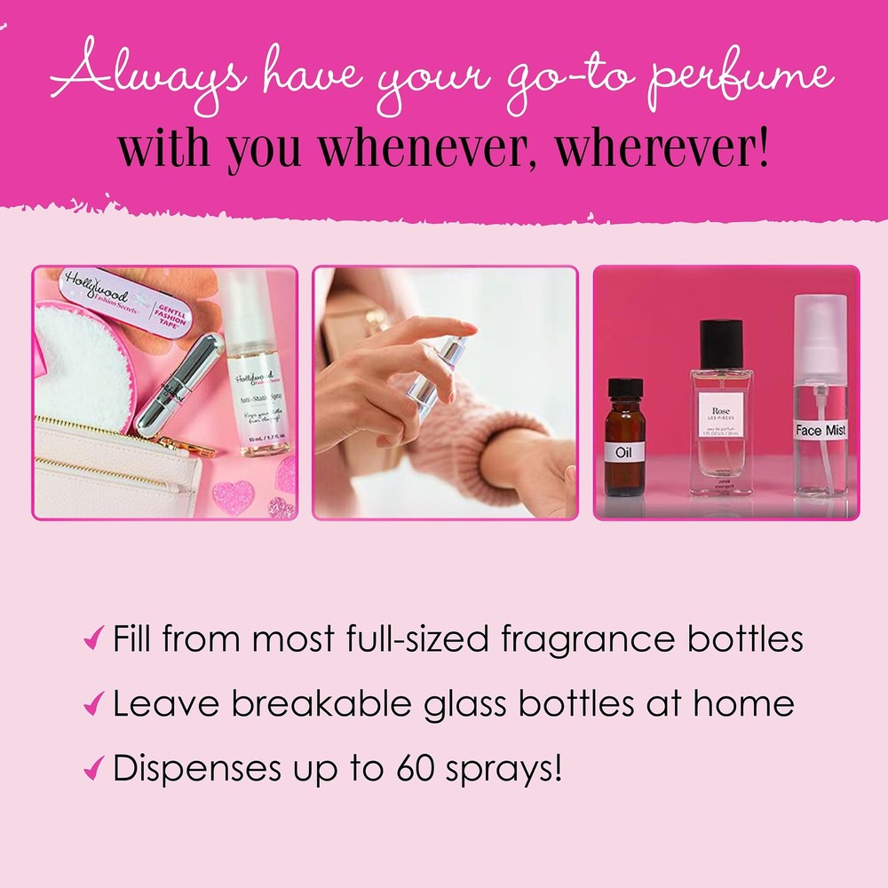 Perfume Atomizer – Refillable Perfume Spray Bottle Travel Size, Portable Mini...