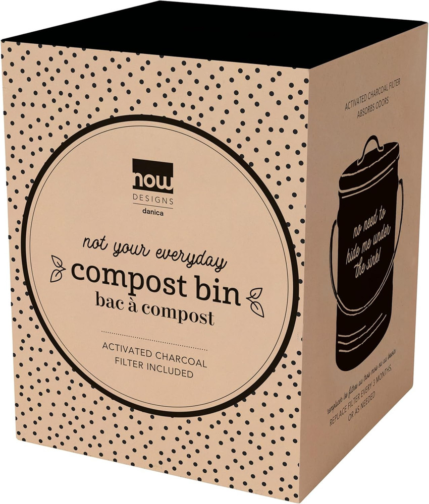 Vintage Compost Bin, Ivory