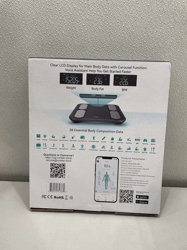 RunStar Smart Full Body Composition Scale, Grey FG2211LB