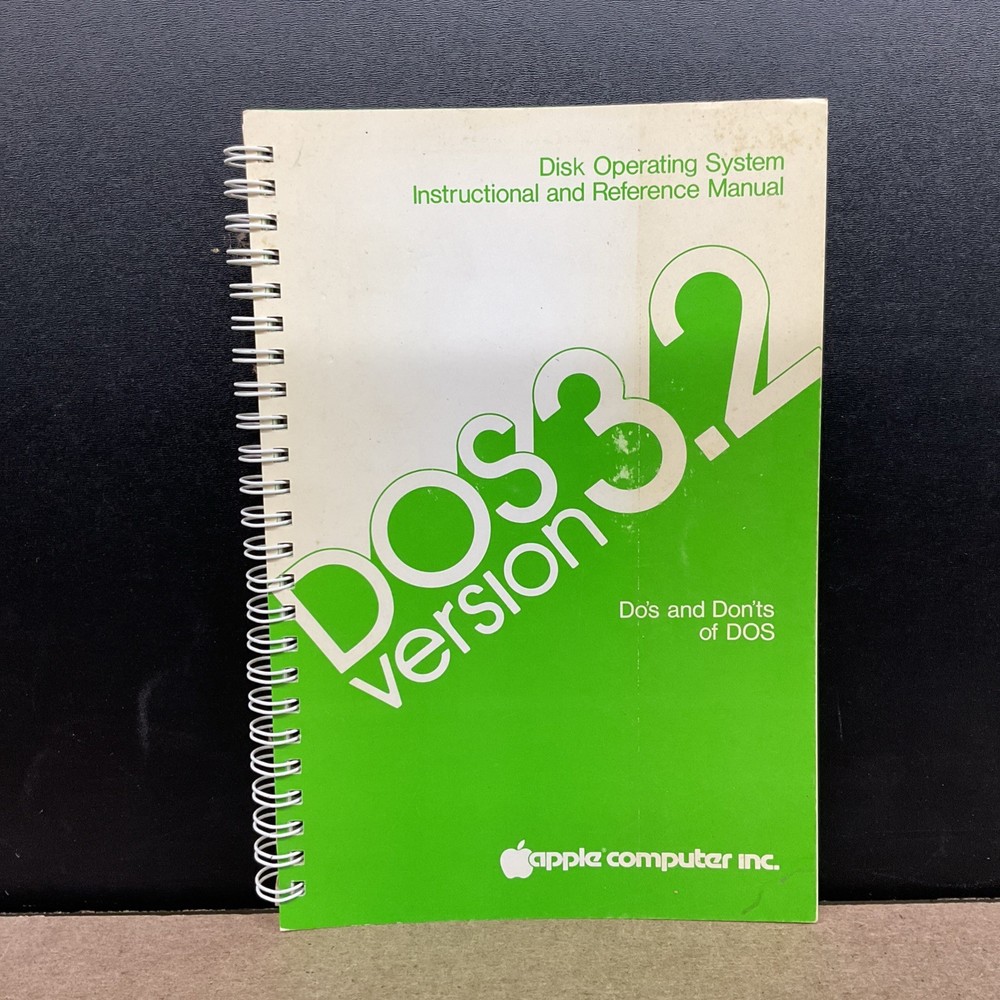 Apple DOS Version 3.2 Instructional And Reference Manual Vintage Computing