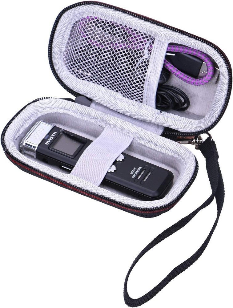 Lightweight EVA Case for Voice Recorders - Includes Mesh Pocket for Accessories