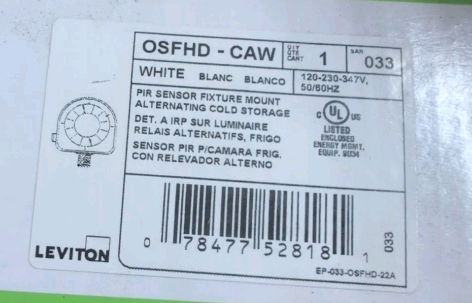 LEVITON OSFHD-CAW Occupancy Sensor