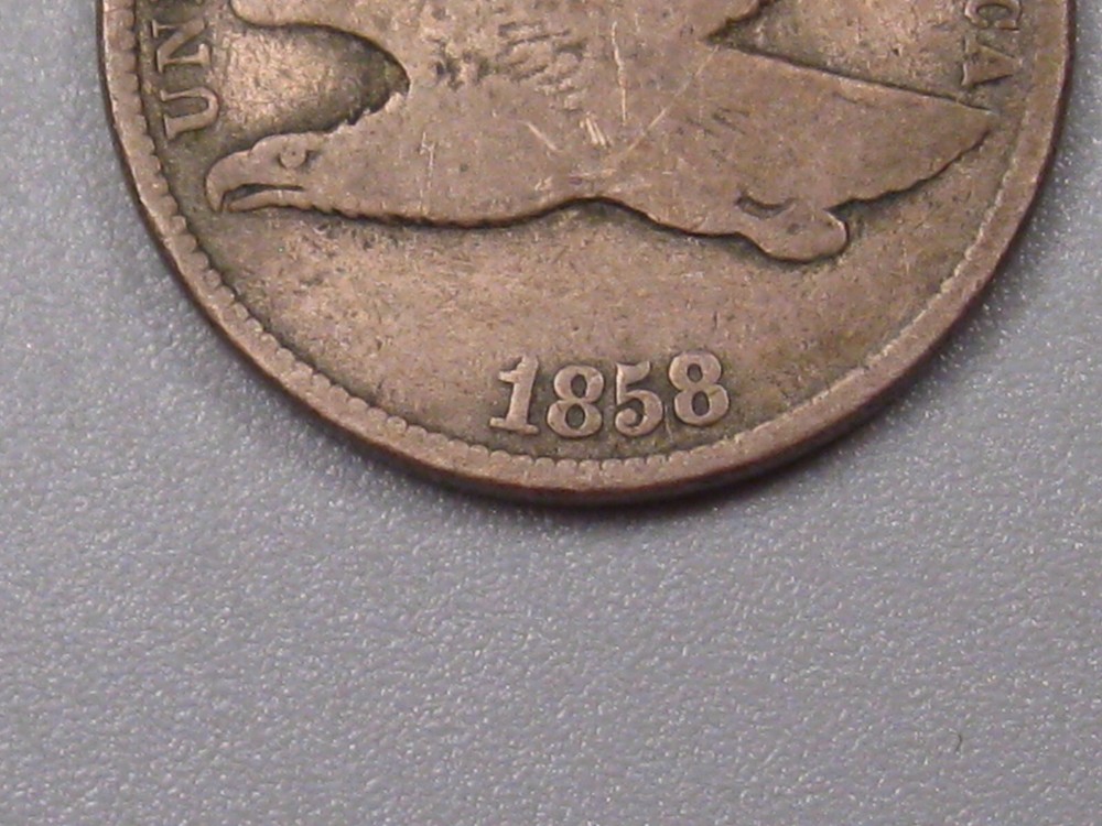 1858 SL (Small Letters) Flying Eagle Penny Cent. #38