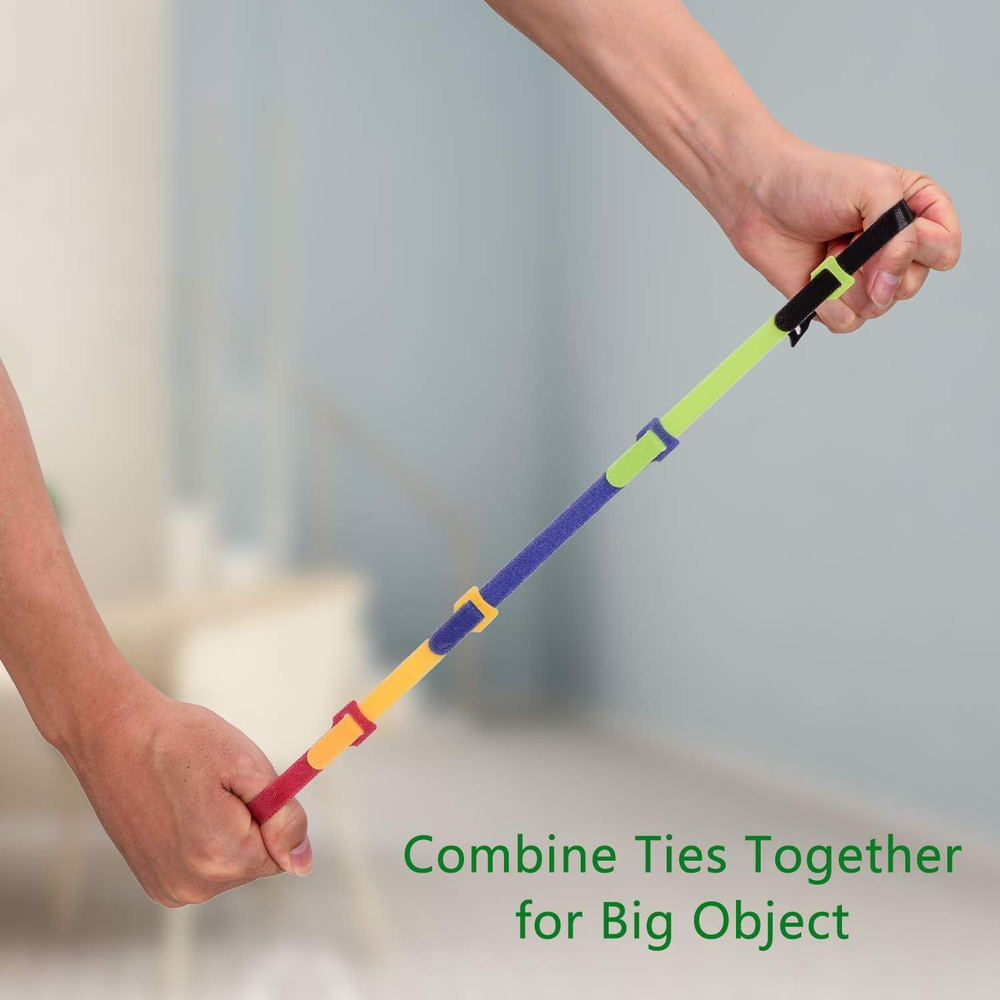 Oneleaf 60 Pcs Reusable Fastening Cable Ties with Hook and Loop, Multi-Purpose C