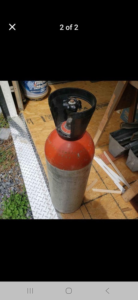Aluminum Commercial CO2 Nitrogen Air Tank with Valve Silver Orange Model 3AL1800