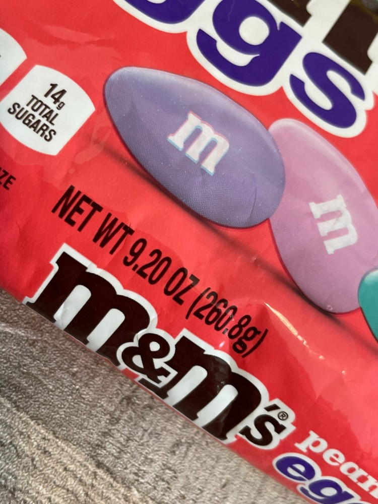 Easter M&M's Peanut Butter, Peanut & Plain with an Easter Candy Dish