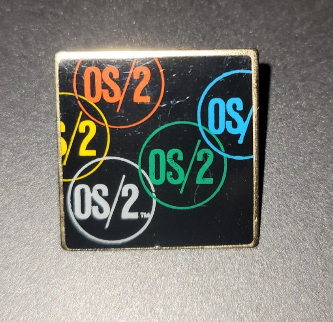 IBM Microsoft OS/2 Lapel Hat Pin PC Operating System Tie Pinback