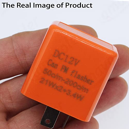 12V 2Pin Flasher Relay Speed Adjustable Indicators LED Light Orange-2pcs