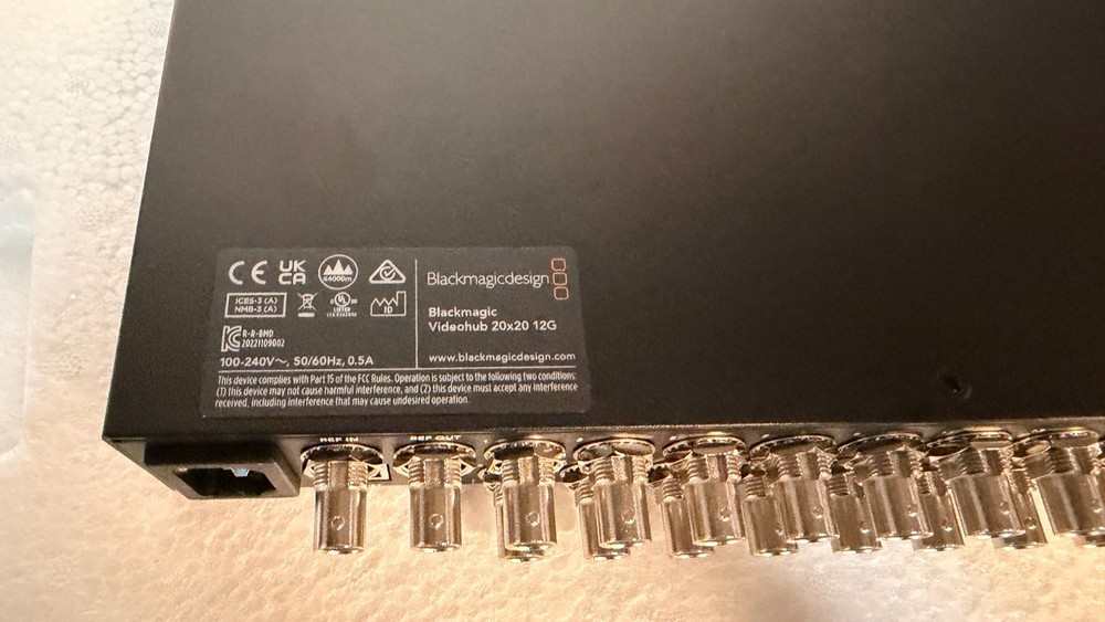 Blackmagic Design Videohub 20x20 12G