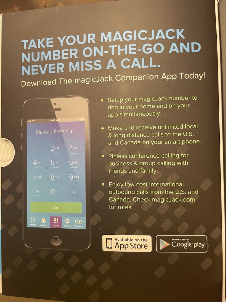 magicJack Go (K1103G) Digital Phone Service