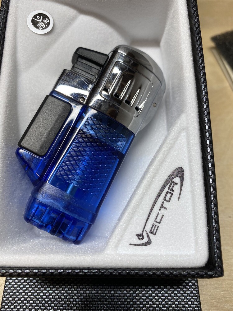 Vector Quad Tank Four Jet Cigar Lighter - Blue - New