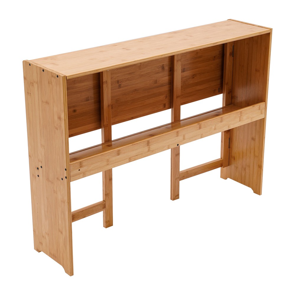 Folding Computer Desk, Modern Writing Table &Storage Shelf Home Office Work Desk