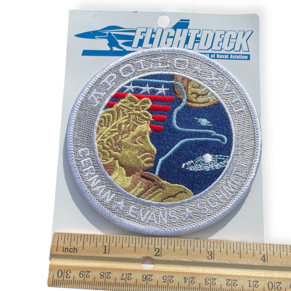 Apollo 17 Flight Deck Patch NASA Space Badge Cernan Evans Schmitt Embroidered