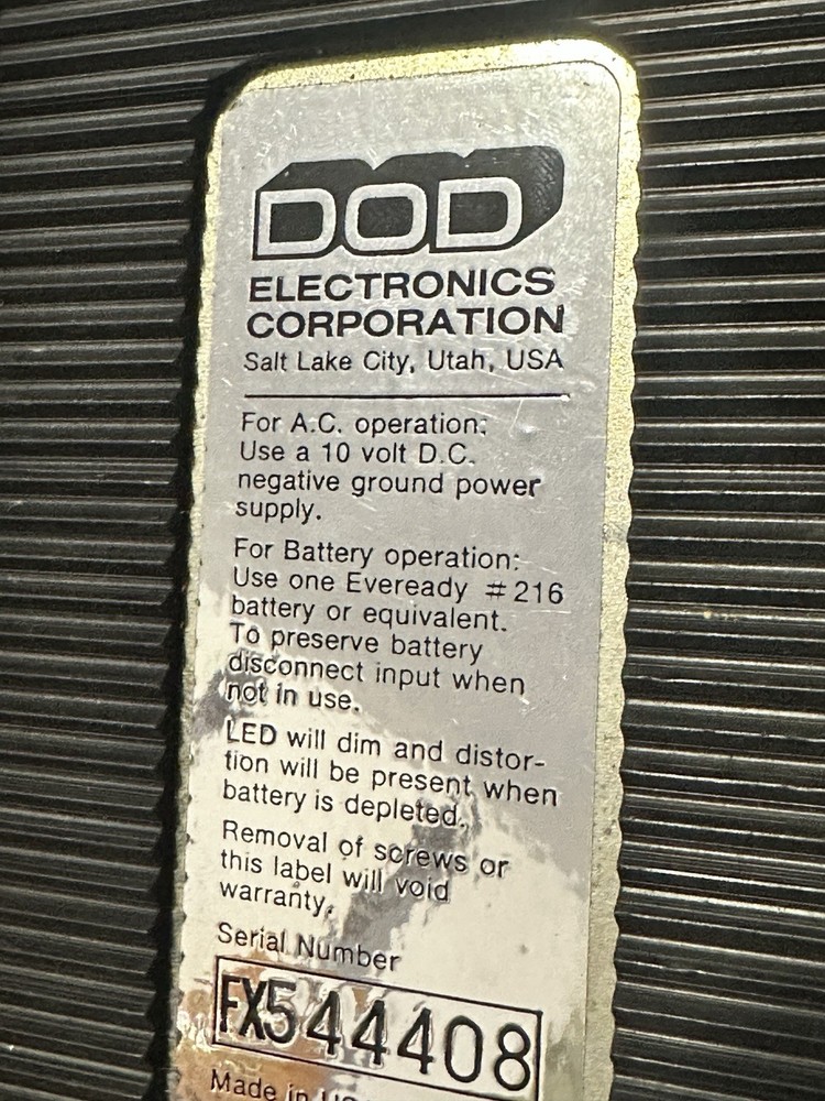 DOD Supra Distortion Effect Pedal FX55-B Tested