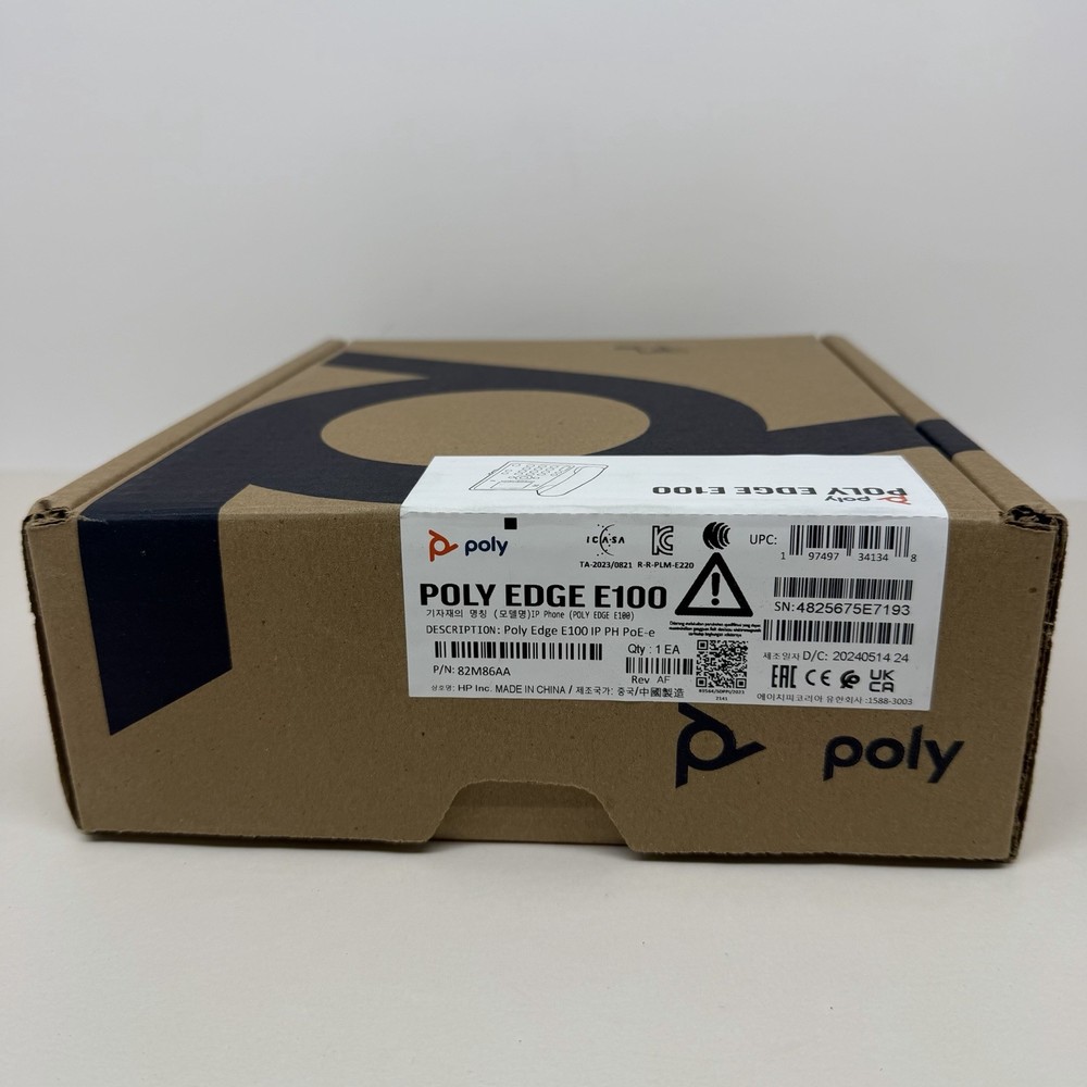Poly Edge E100 IP Phone Corded Corded Desktop Wall Mountable 82M86AA New