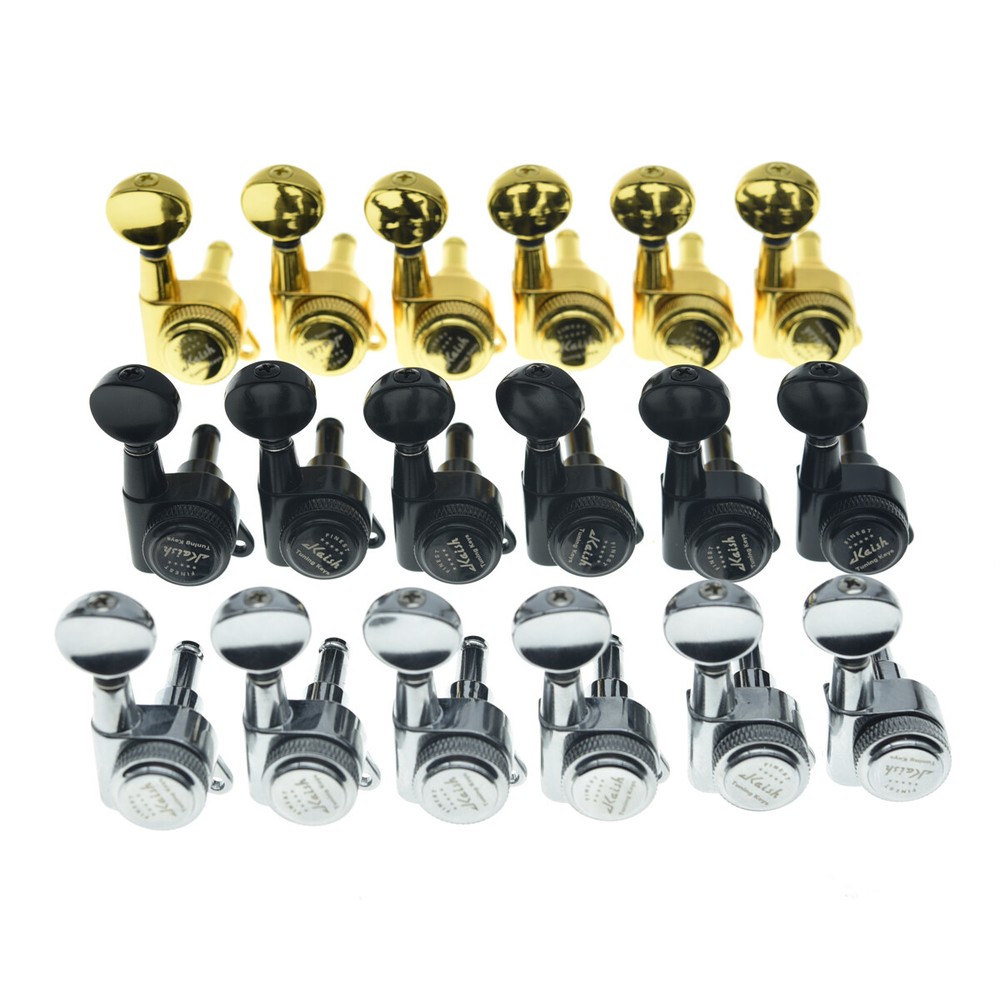 KAISH 6 Inline 18:1 Locking Tuners Locking Tuning Keys Mini Oval Button