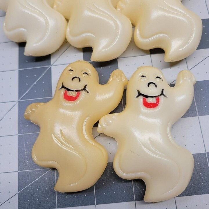 8 Ghost Skeleton Halloween Plastic Blow Mold Mini Light String Covers Vintage