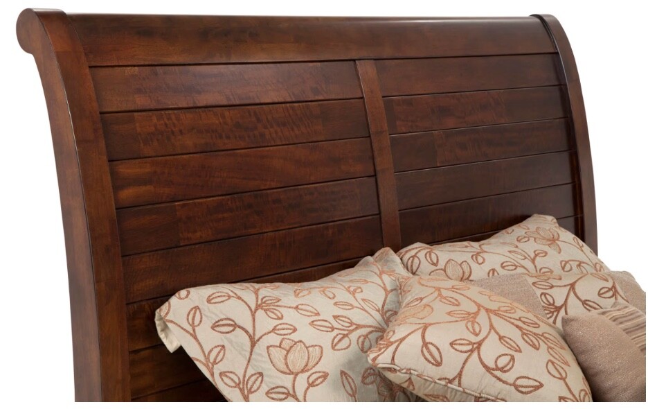 Queen size storage bedset; sturdy, brown, solid wood