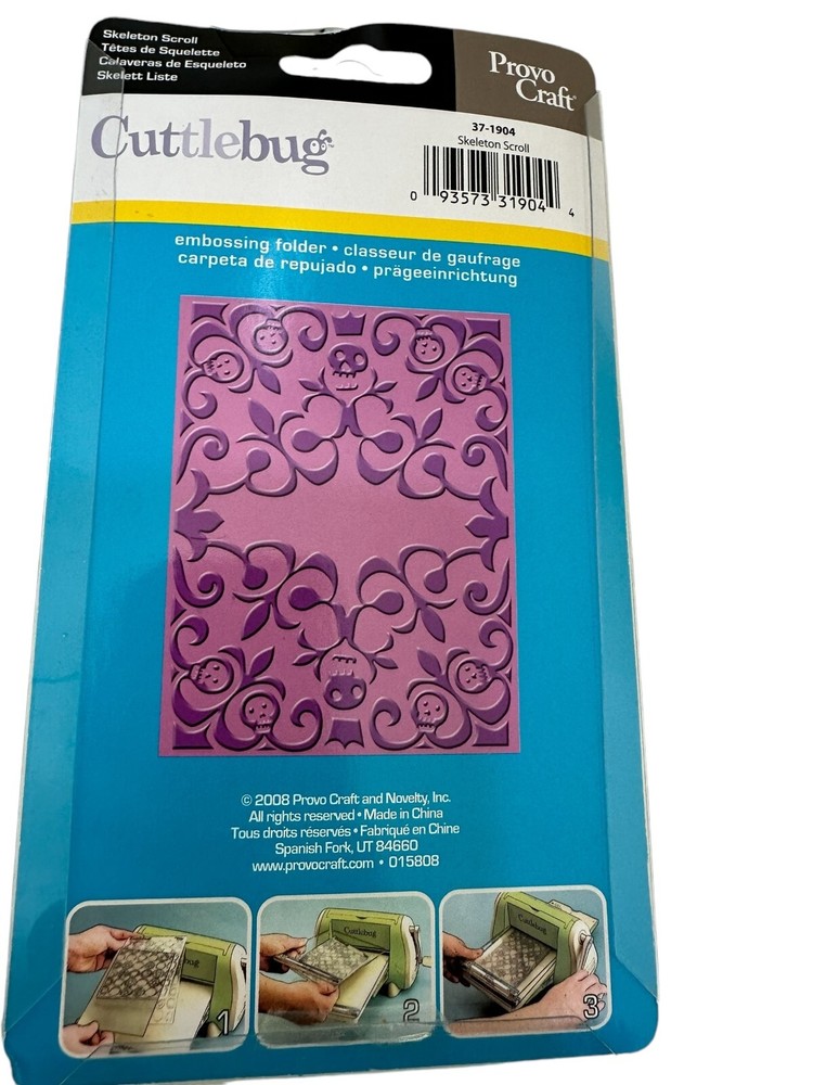 NEW Halloween crafting embossing die cut Cuttlebug scull cardmaking spooky ART