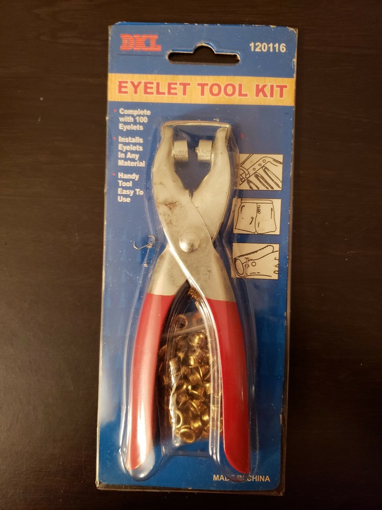 New.  Unopened DXL Eyelet Tool Kit complete with 100 eyelets. NO. 120116