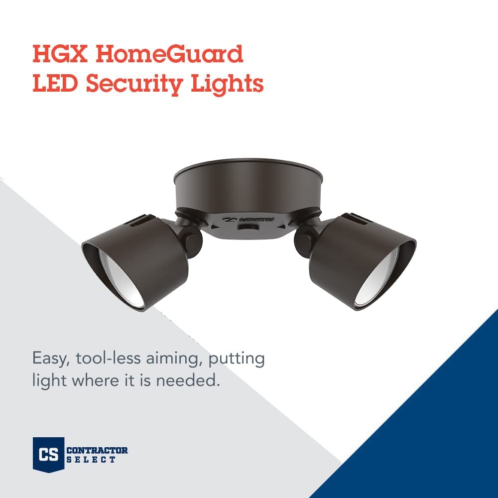 Lithonia Lighting HomeGuard 2-Light LED 2-Light, No Sensor, Dark Bronze